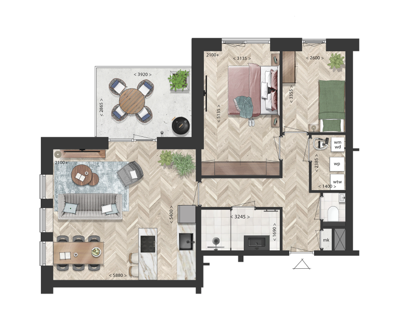 plattegrond appartementen 4 en 12