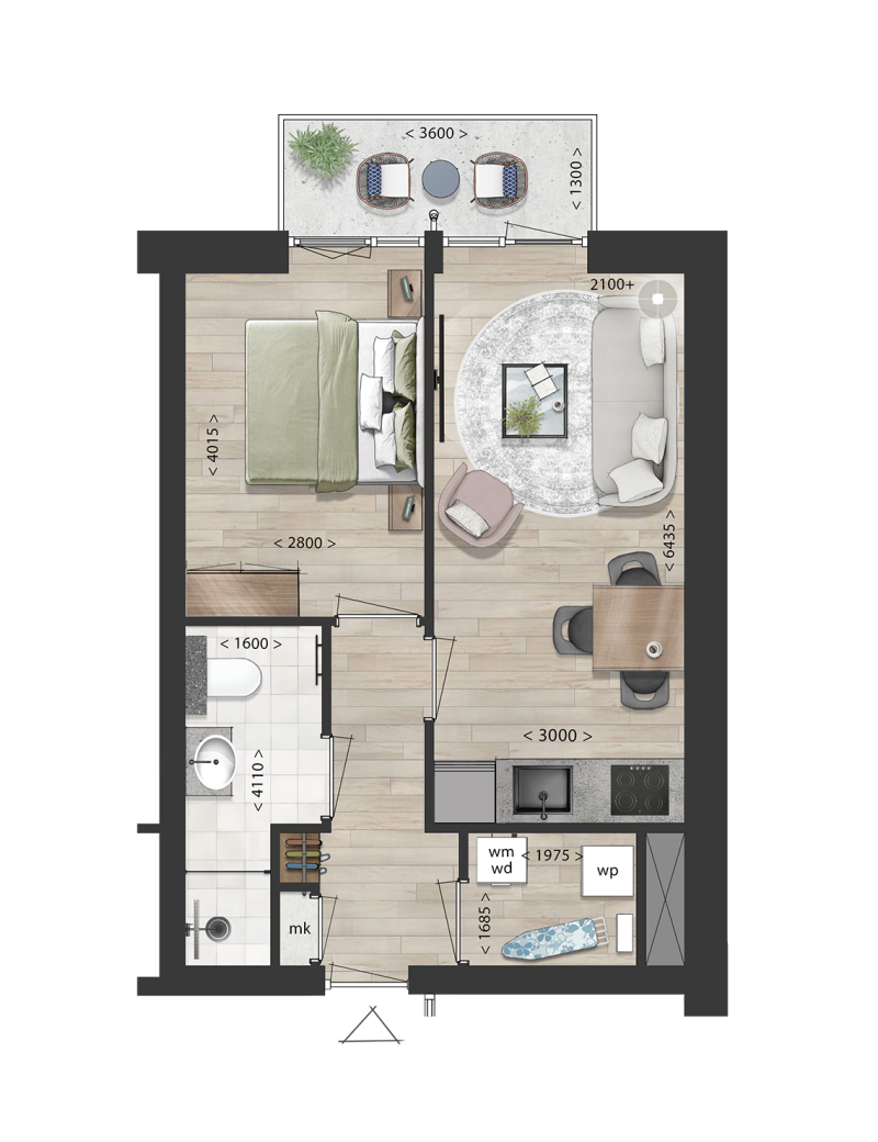 plattegrond appartementen 5, 7, 8, 13, 15 en 16